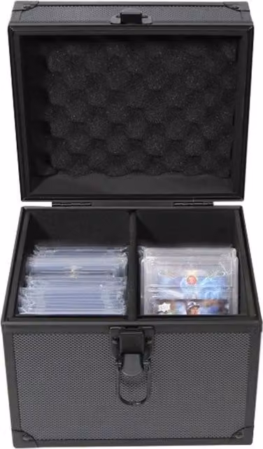 VOGREX Black Metal Graded Card Storage Box for PSA BGS FGS Trading Cards