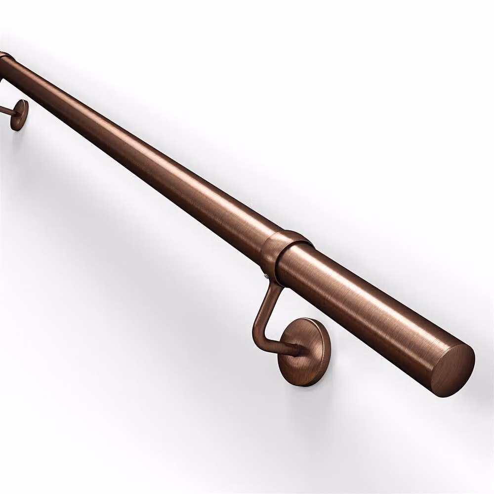 Rothley Antique Copper 2 Pack Modern Staircase Handrail Shallow End Cap 40mm – 2