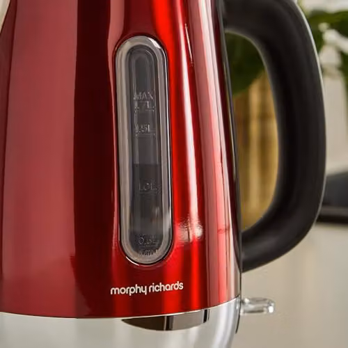 Morphy Richards Equip Stainless Steel Jug Kettle, Red, 1.7 l – 6