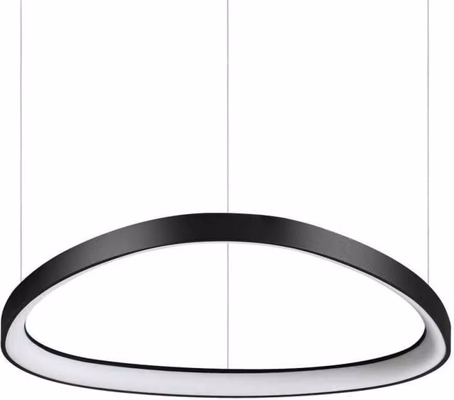 Netlighting Gemini Dimmable Integrated LED Ring Pendant Ceiling Light, Black, 5400lm, 4000K