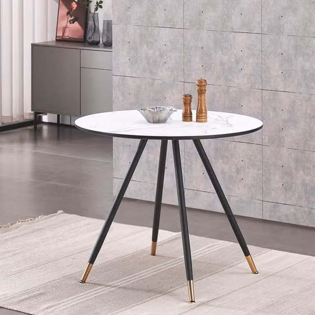Life Interiors Dorchester LUX Rectangular Marble Dining Table in White