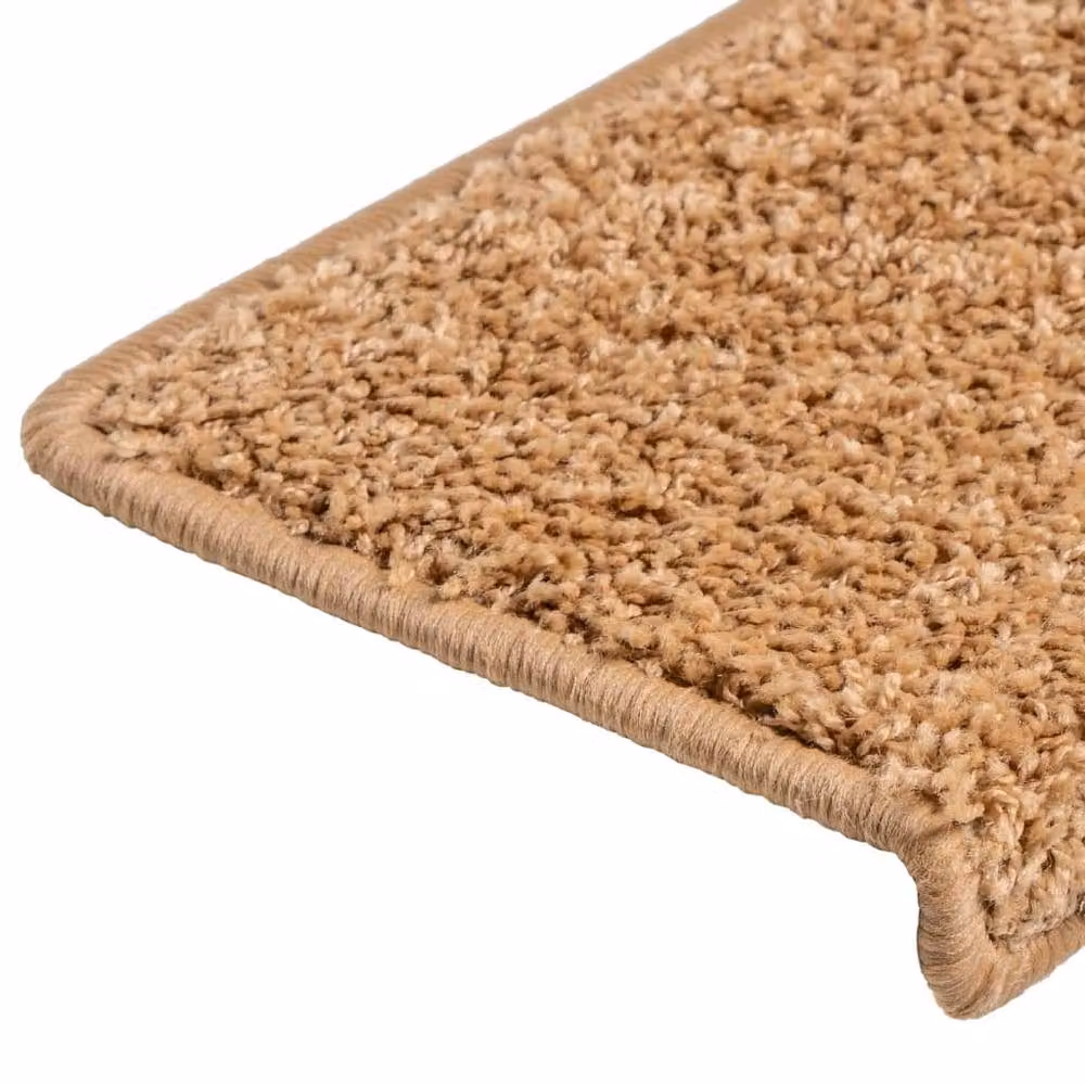 Berkfield Home Non-Slip Self-Adhesive Carpet Stair Treads, 15 Pieces, Beige, W: 65 cm, D: 21 cm, H: 4 cm – 3
