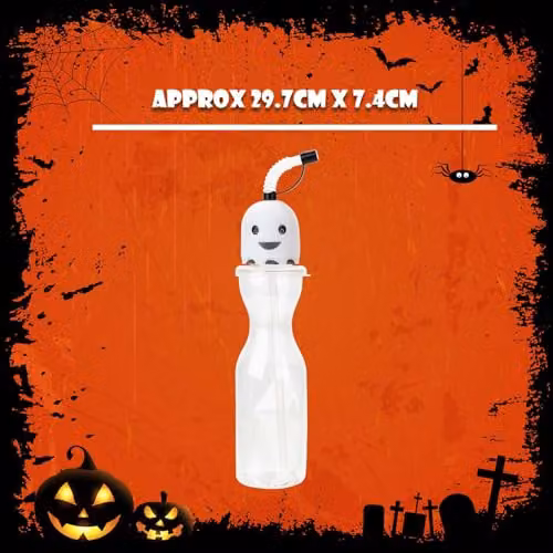VFM e-Store Halloween Pumpkin Bottle, White, 500ml – 4