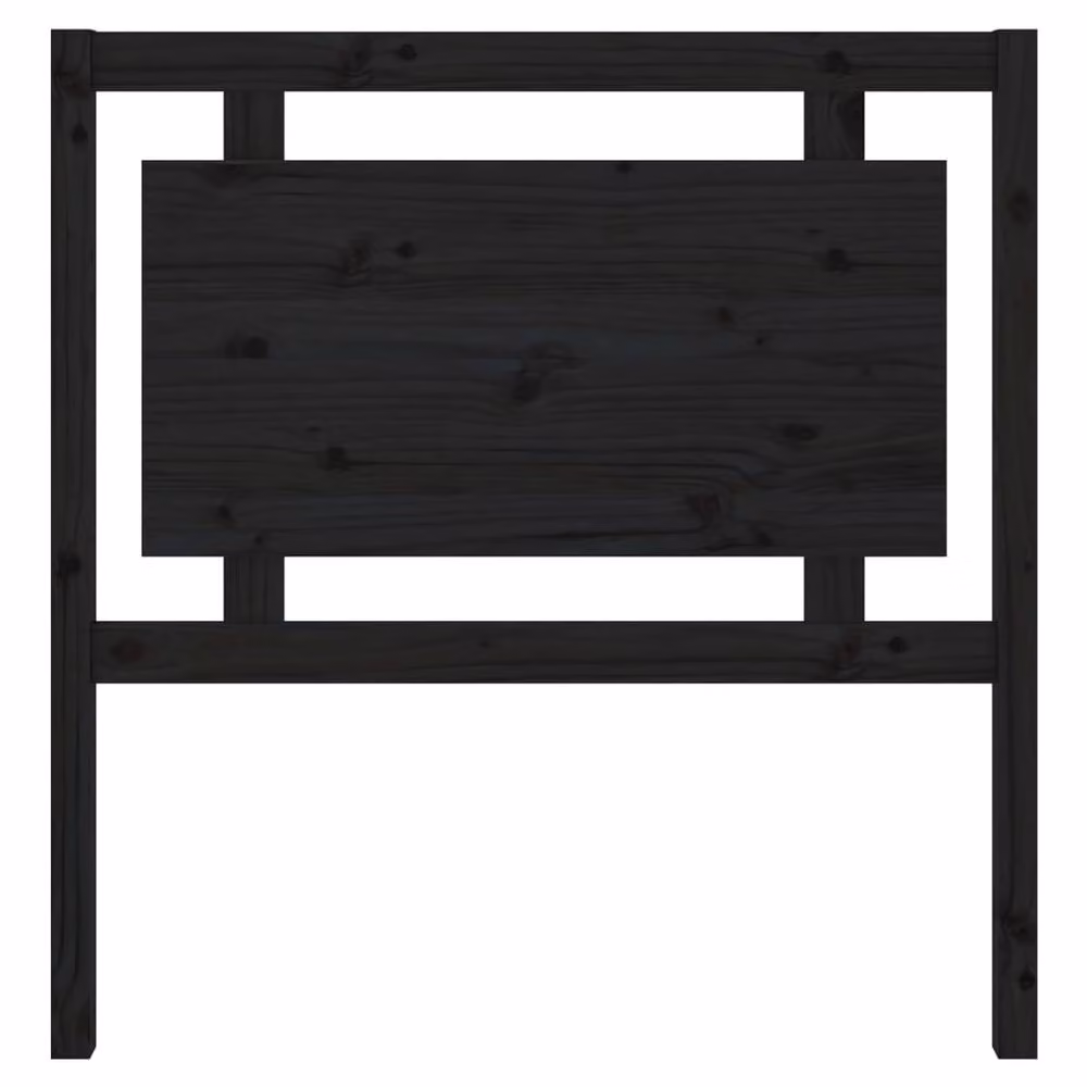 Berkfield Home Beautiful Bed Headboard in Black Solid Pine Wood, W/D/H: 95.5 x 4 x 100 cm – 3