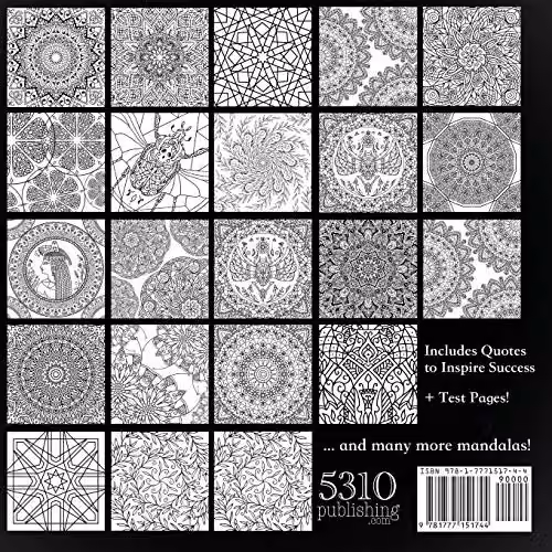 Full-page Mandalas Adult Colouring Book with Success Quotes by 5310 Publishing – 2