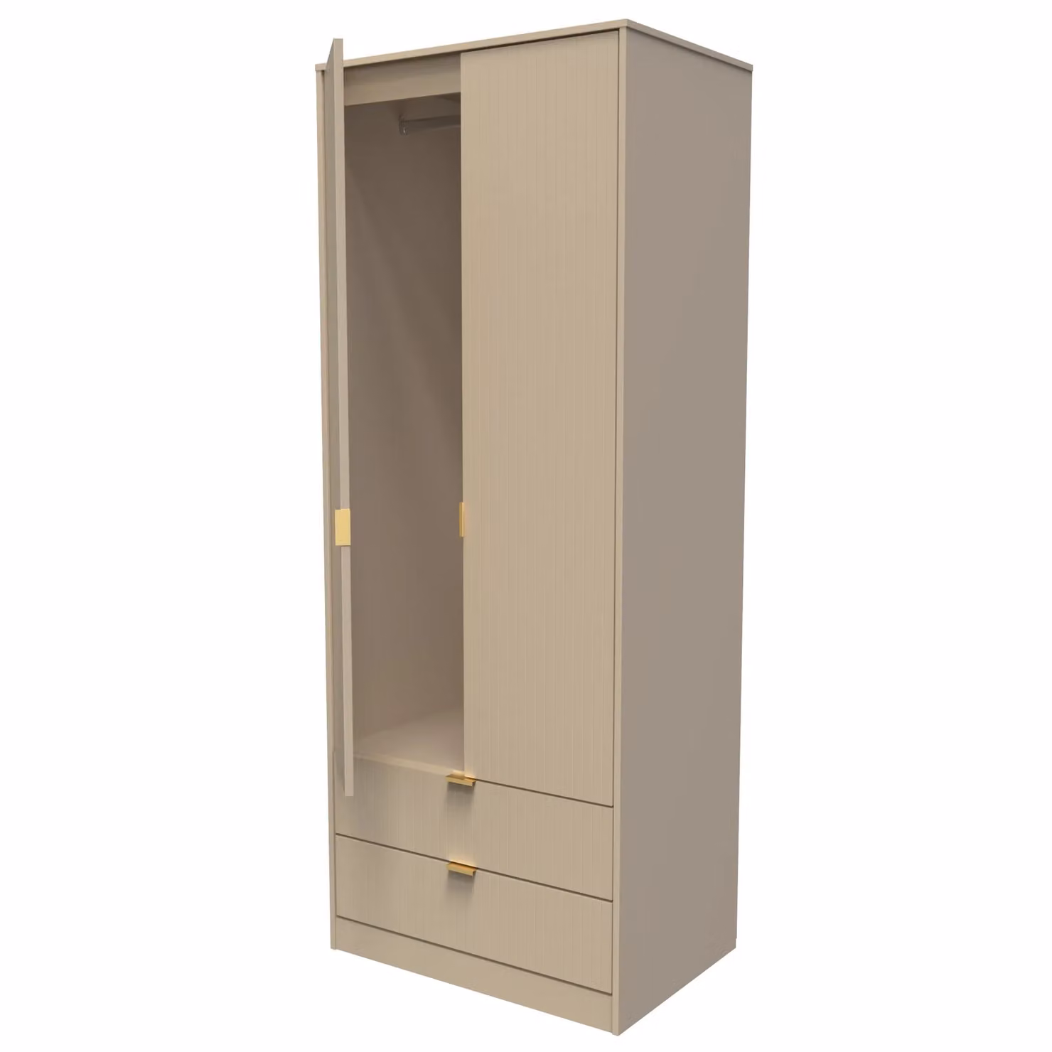 2 U Bexley Ready Assembled 2 Door 2 Drawer Wardrobe in Light Brown – 2