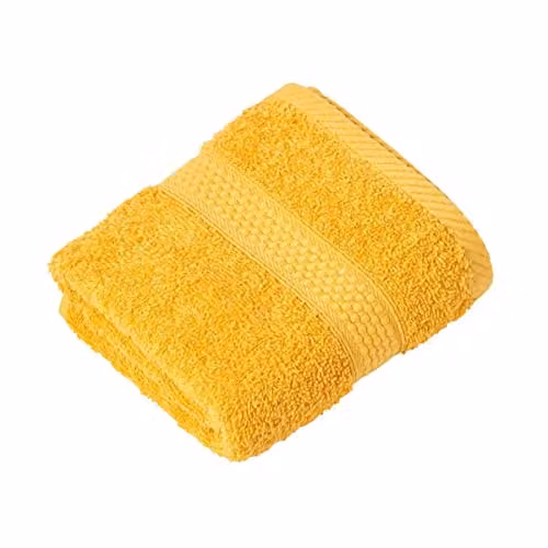 Homescapes Gold Turkish Cotton Hand Towel, 500 GSM, Fluffy and Quick-Drying – 1