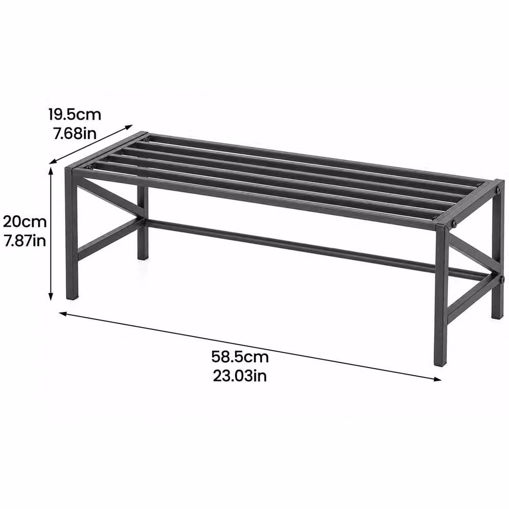 VOGREX Heavy Duty Metal Plant Stand for Indoor and Outdoor Use, Black, W/D/H: 19.5 x 20.0 x 19.5 cm – 2