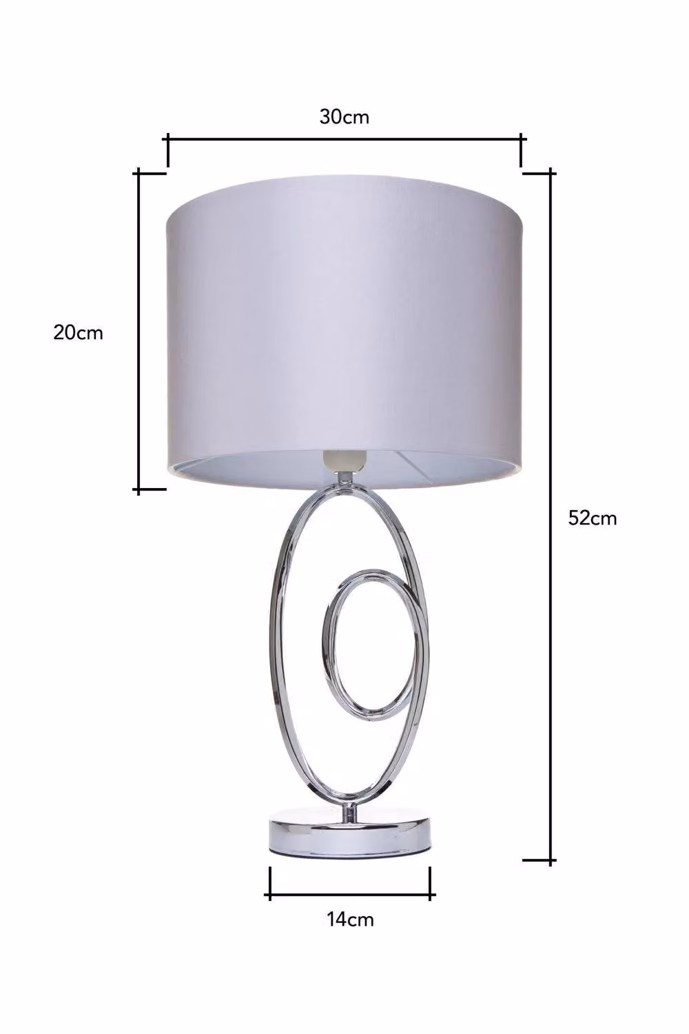 BHS Lighting Aspen Modern Table Lamp in Silver and Chrome – 3