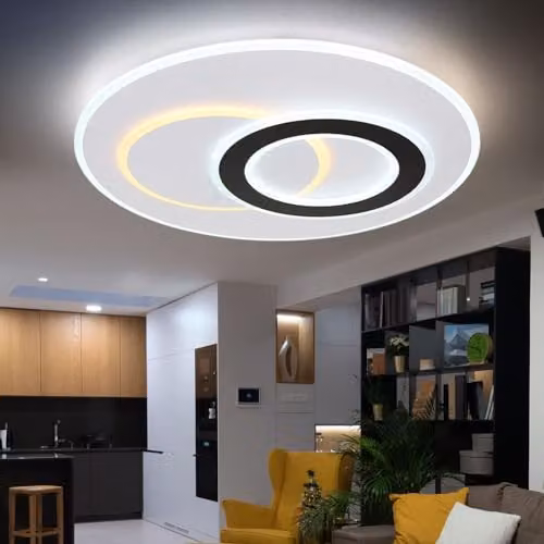 Globo Lighting Smartlight LED Ceiling Light with Remote Control, Dimmable CCT Night Light, White, Diameter: 70 cm – 3