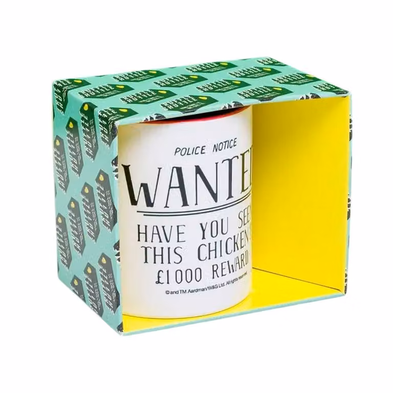 Wallace & Gromit Feathers McGraw Wanted Poster Porcelain Mug in White