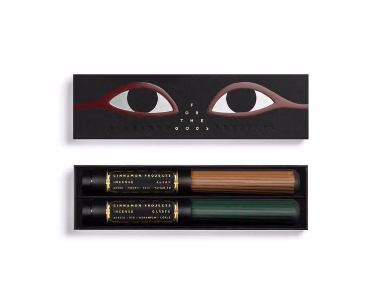 Cinnamon Projects For The Gods Garden and Altar Incense Duo with Black Sticks