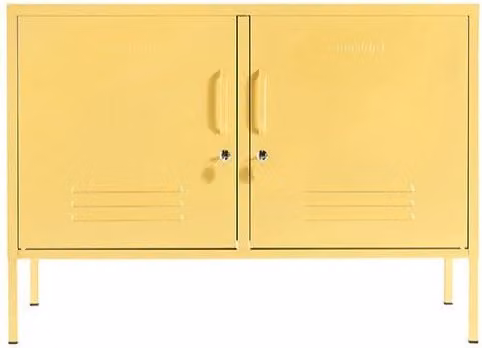 Mustard Made The Lowdown Freestanding Metal Storage Locker in Yellow, W/D/H: 100 x 40 x 72 cm – 1