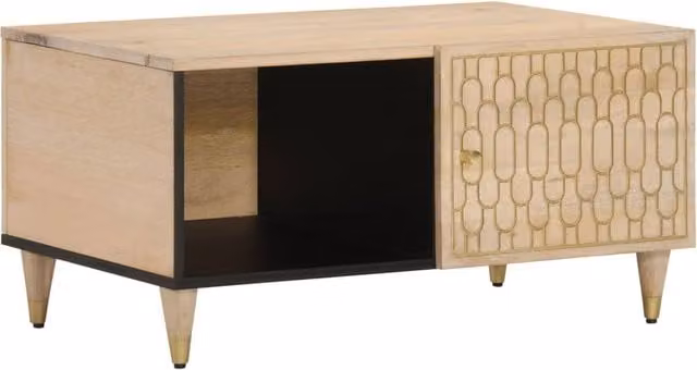 Berkfield Home Mango Wood Coffee Table in Brown, W: 80 cm, D: 50 cm, H: 40 cm