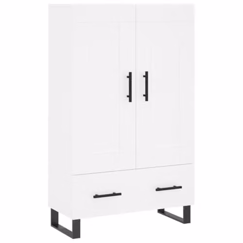 vidaXL Modern White Highboard with Hinged Doors and Drawers, W/D/H: 69.5 x 31 x 115 cm – 1