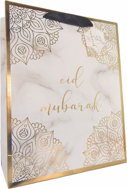 Peacock Supplies White Paper Eid Mubarak Gift Bag