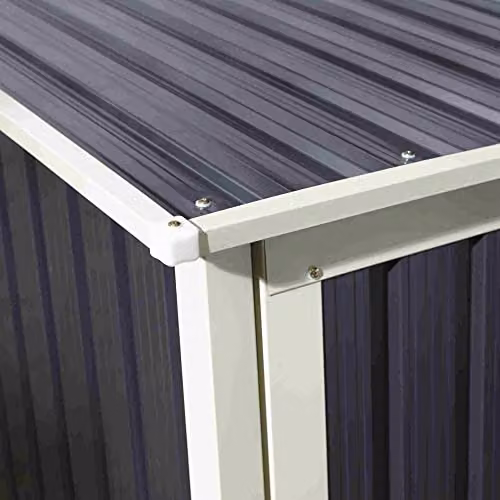 Rowlinson Trentvale Metal Pent Shed in Grey with Single Door and Side Vent, W: 143 cm, D: 91.44 cm, H: 186 cm – 2