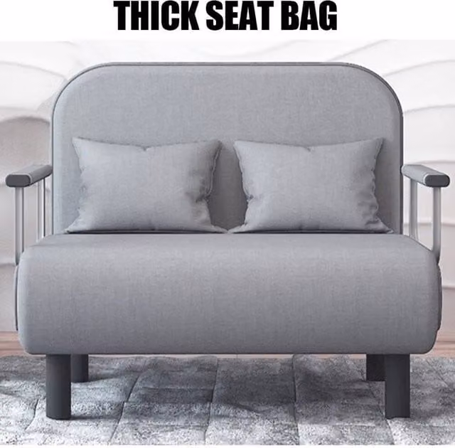PAWNORA Grey Fabric 2 Seater Click Clack Sofa Bed