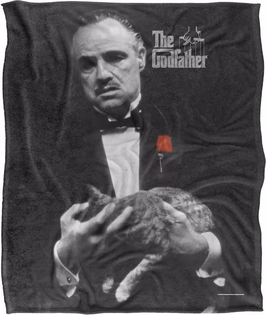 Trevco Godfather Poster Silky Touch Super Soft Fleece Throw Blanket, White, W/D/H: 152 x 127 cm