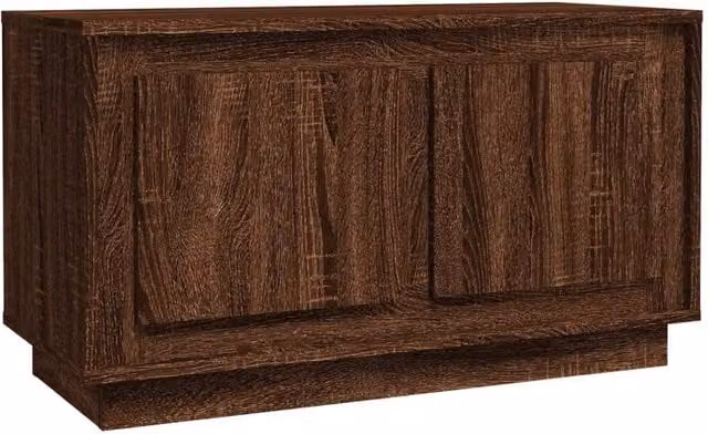 Berkfield Home Modern TV Cabinet in Brown Oak, W/D/H: 80 x 35 x 45 cm