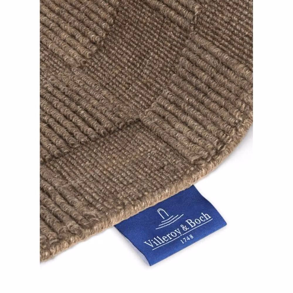 THE RUGS Scala Handwoven Wool Geometric Checkered Rug in Brown, W: 200 cm, D: 230 cm – 3