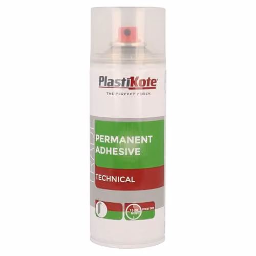 PlastiKote Trade Technical Permanent Adhesive, Transparent, 400 ml