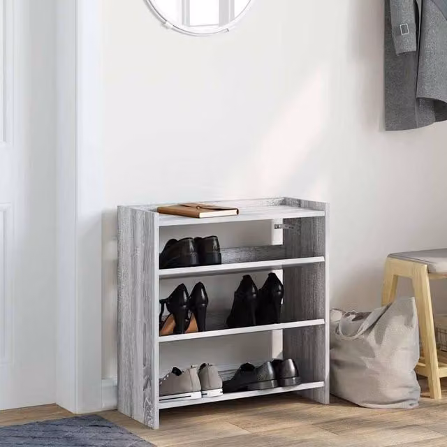 Berkfield Home Grey Sonoma Shoe Rack, W: 60 cm, D: 25 cm, H: 62 cm – 1