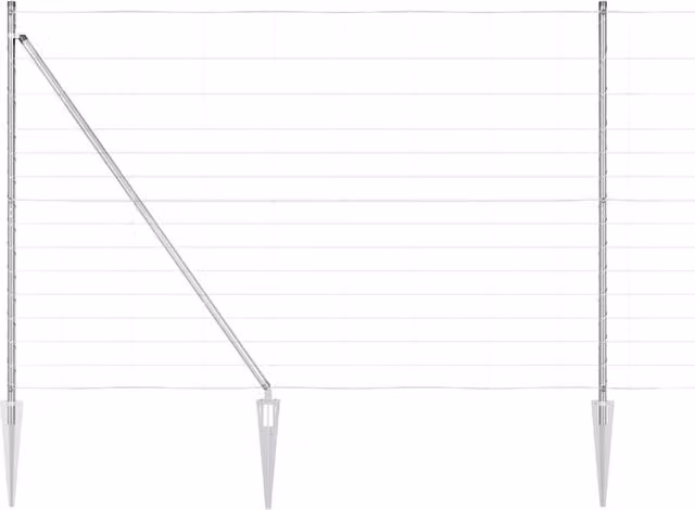 Berkfield Home Field Fence Galvanised Steel in Silver, H: 160 cm x L: 50 m