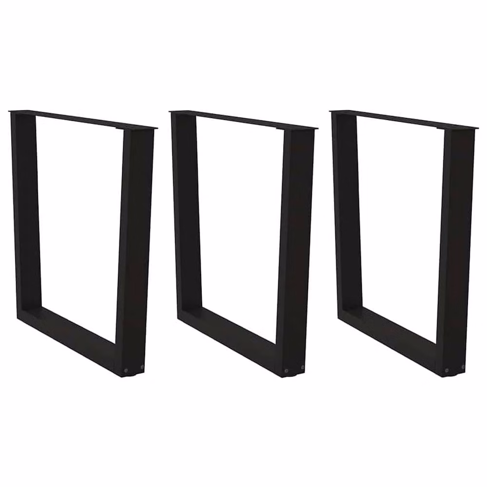 Berkfield Home V-Shape Dining Table Legs, 3 Piece Set, Black Steel, H: 72 cm, W: 90 cm – 1