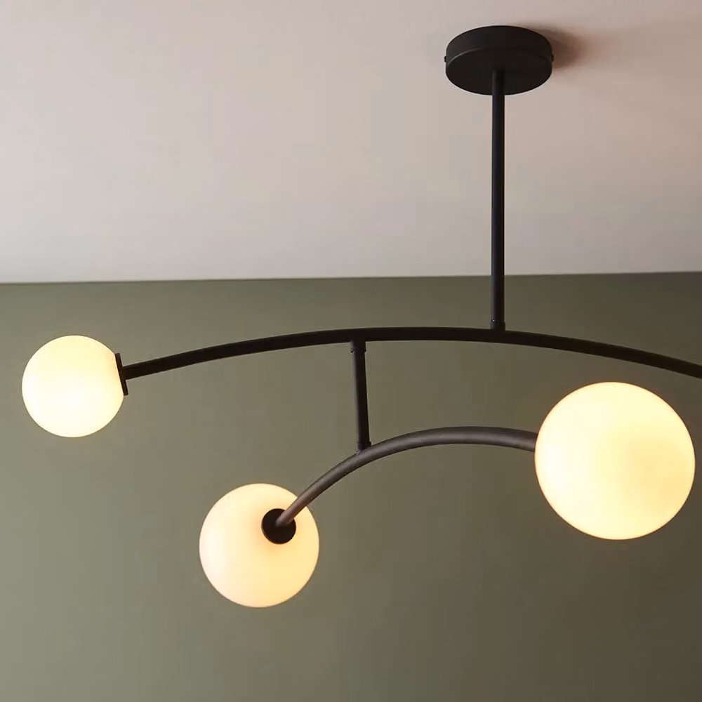 Netlighting ROVIGO Dimmable 4 Light Semi Flush Glass Ceiling Lamp in Black – 2