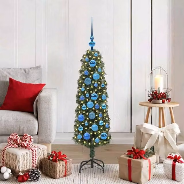 Berkfield Home Artificial Christmas Tree with 150 LEDs and Stand, Green, Height: 120 cm