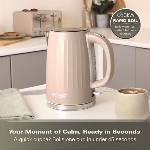 Hamilton Beach Harmony Electric Kettle in Brown and Beige, 1.7 l, with Removable Limescale Filter – 2