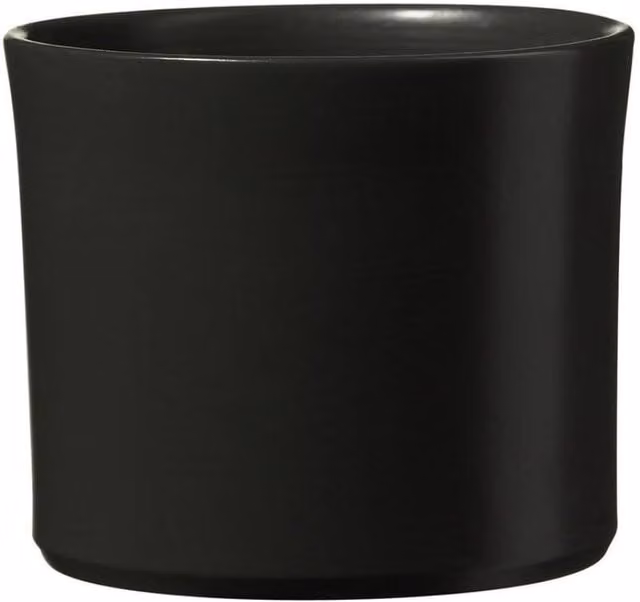 KDMD Miami Anthracite Ceramic Planter Pot in Black, Diameter: 18 cm – 1