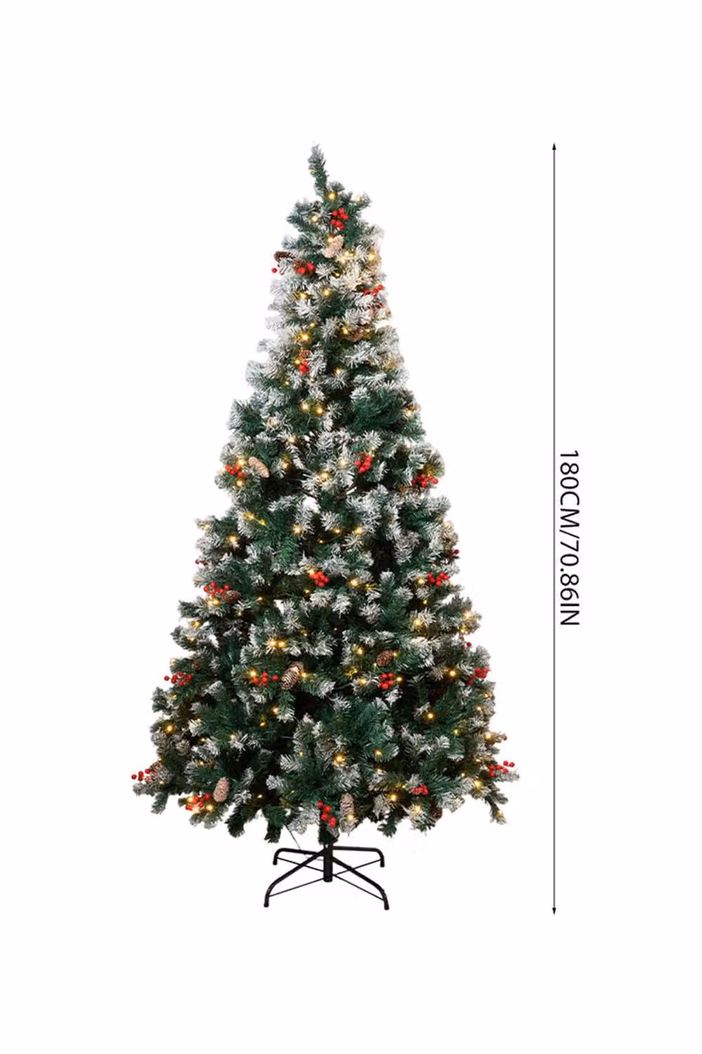 Living and Home Artificial Christmas Tree with Metal Stand, Green, Height: 180 cm – 4