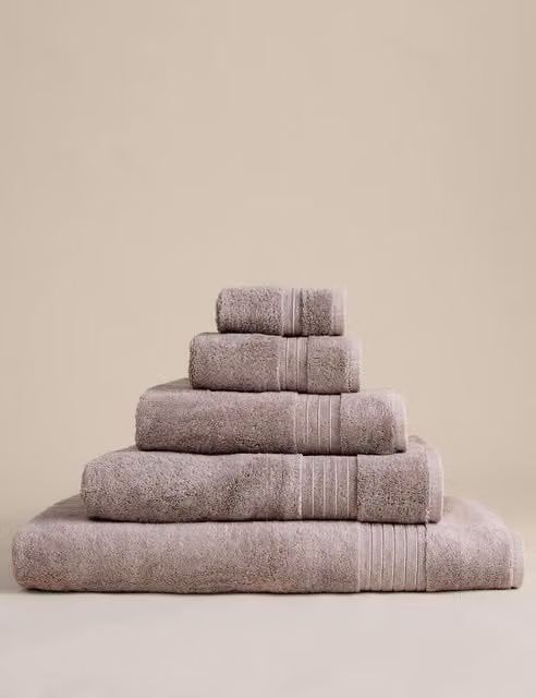 M&S Egyptian Cotton Fluffy Quick Drying Towel in Beige