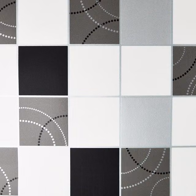 Debona Dotted Abstract Vinyl Wallpaper Roll in Black, White and Silver