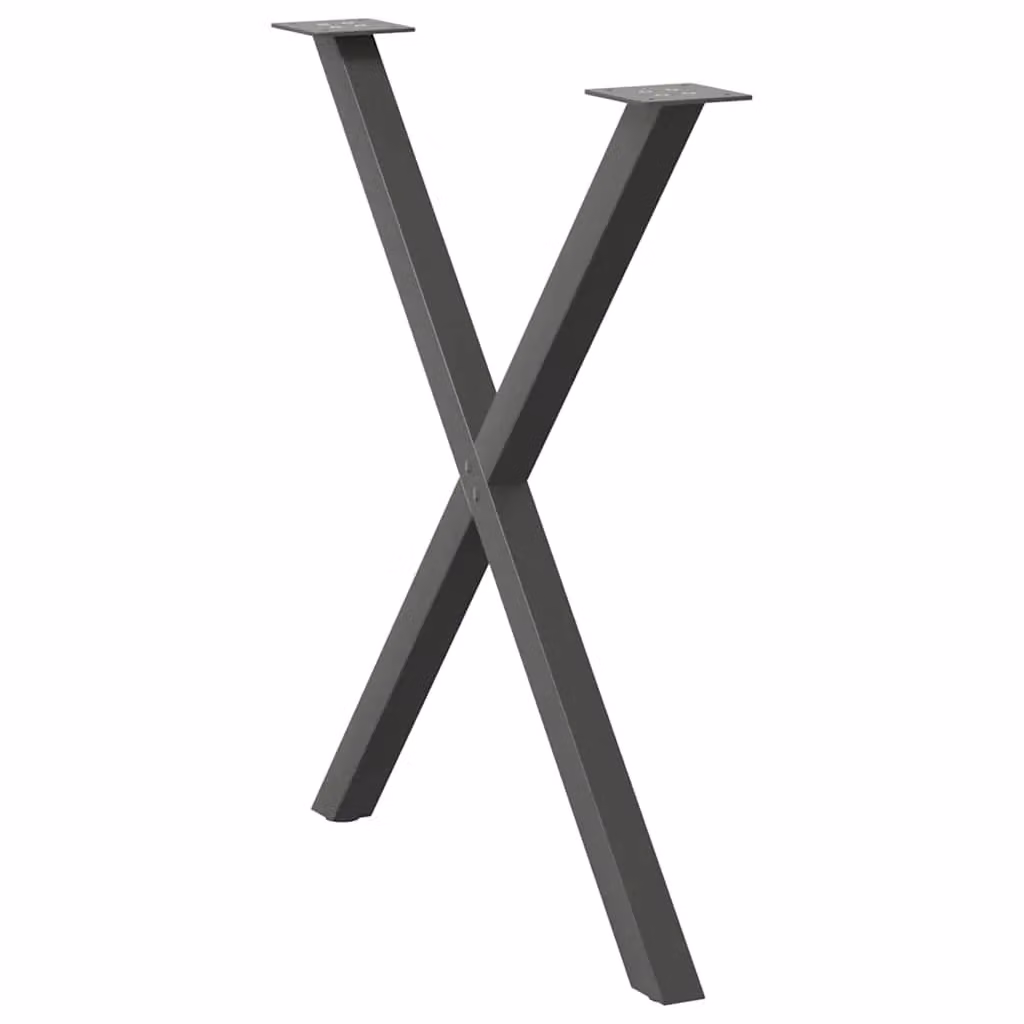 Berkfield Home X-Shaped Dining Table Legs, 2 Piece Anthracite Black Steel Set, H: 70-73 cm – 3