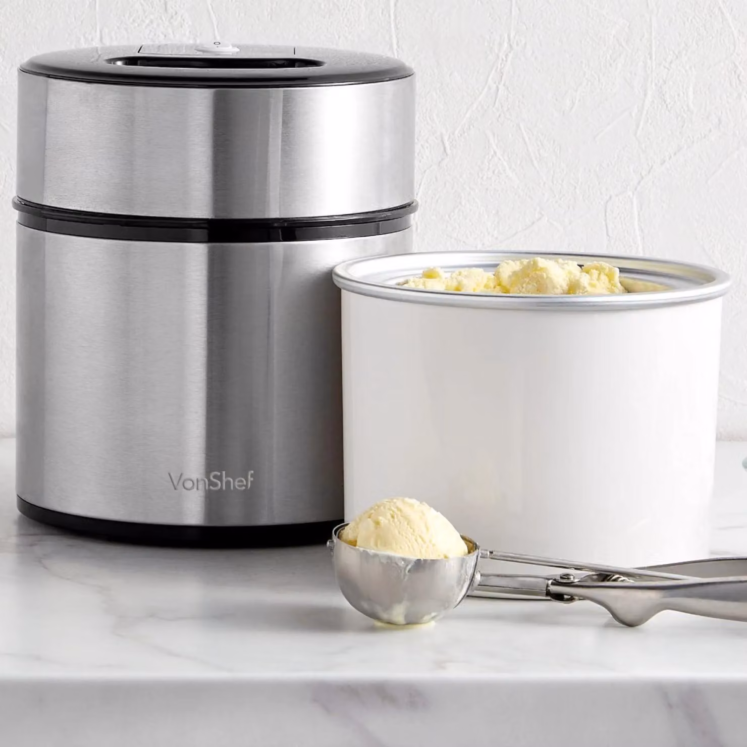 VonShef Silver Ice Cream Maker Machine with 2L Capacity – 4