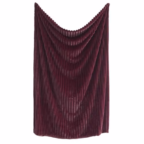Appletree Hygge Reversible Faux Fur and Fleece Throw Blanket, Red, W: 130 cm, L: 180 cm