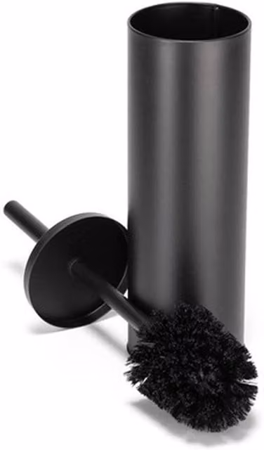 NESTLUNE Black Modern Freestanding Toilet Brush and Holder Set