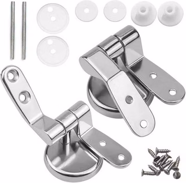 NESTLUNE Chrome Toilet Seat Hinges in Silver (Pack of 2) – 1