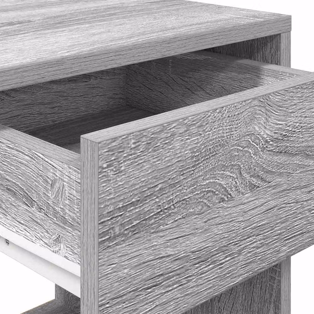 Berkfield Home Set of 2 Durable Bedside Cabinets with Drawer in Grey Sonoma, W: 35 cm, D: 34 cm, H: 66.5 cm – 3