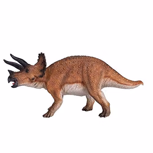 MOJO Triceratops Dinosaur Model Toy Figure, Brown, Prehistoric Life Collection