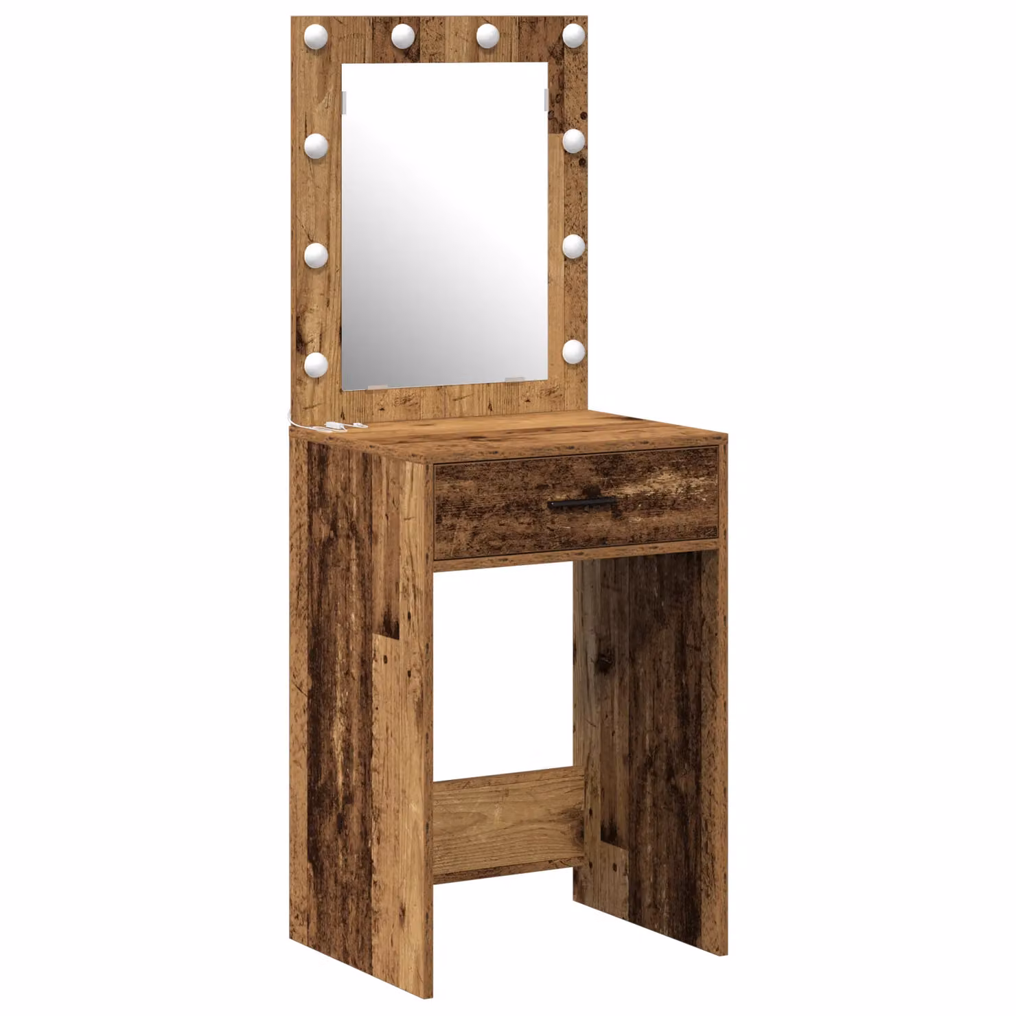 Berkfield Home Rustic Wood Dressing Table with LED Lights, Brown, W: 50 cm, D: 41 cm, H: 135 cm – 2