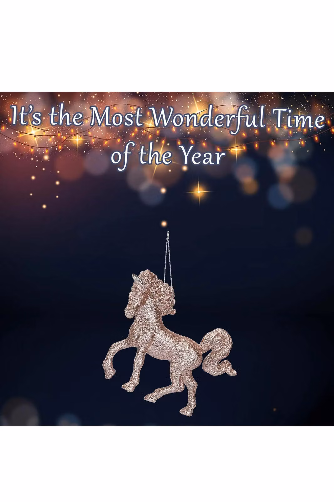 VFM e-Store Rose Gold Hanging Unicorn Christmas Tree Ornament, 13cm – 2