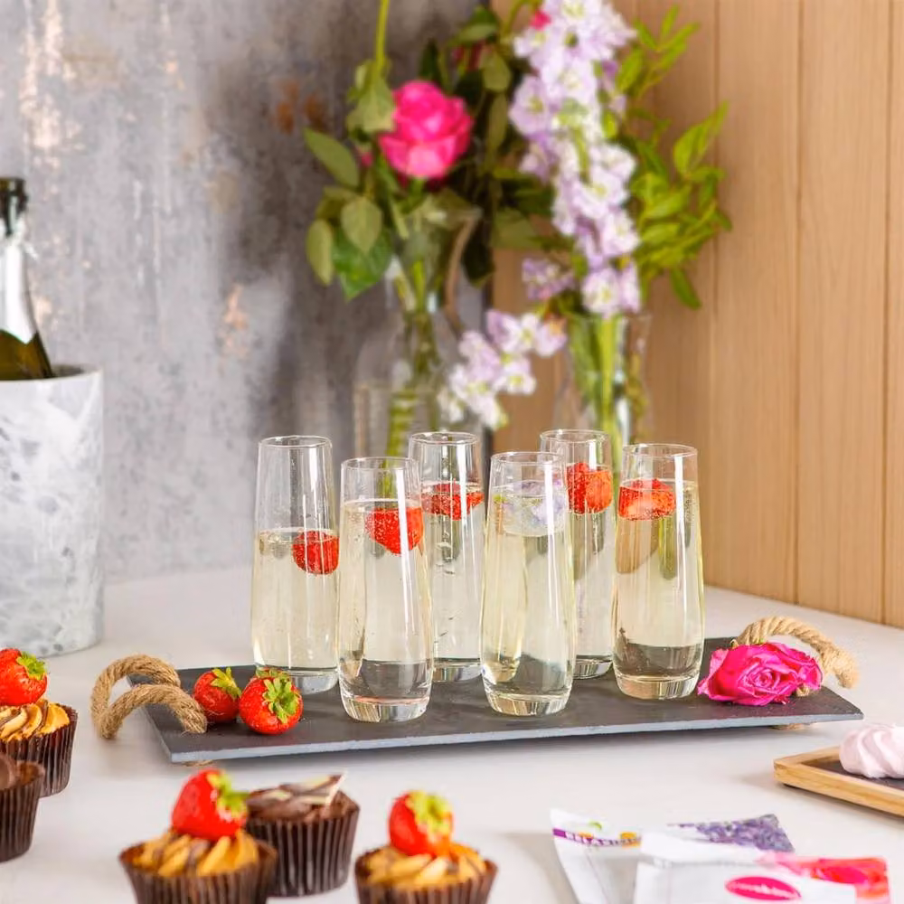 Argon Tableware Set of 12 Corto Stemless Champagne Flutes, 230 ml, Clear – 2