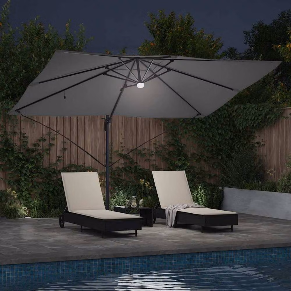Berkfield Home Cantilever Umbrella in Anthracite Grey Polyester – 3