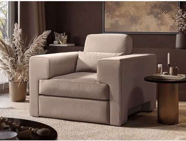 SolaceCo Rose Tub Armchair in Beige Velvet