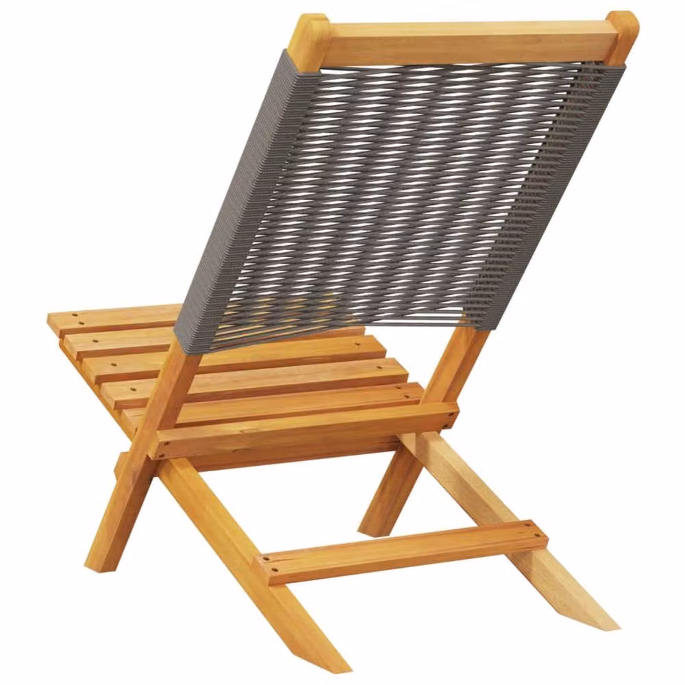 Berkfield Home Set of 2 Grey Modern Garden Chairs in Acacia Wood and Polypropylene – 3