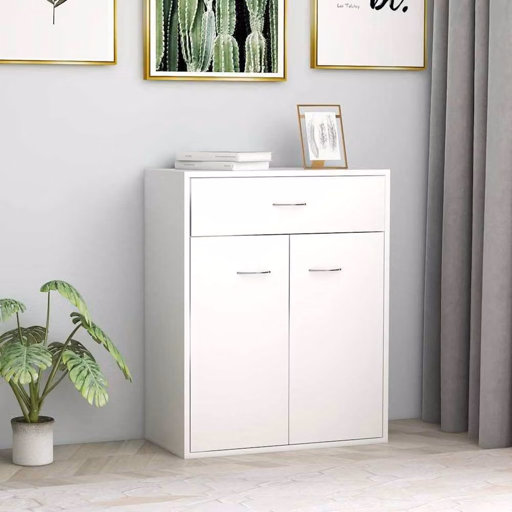 Berkfield Home White Modern Wall Mounted Sideboard in Matt MDF, W/D/H: 60 x 30 x 75 cm – 1